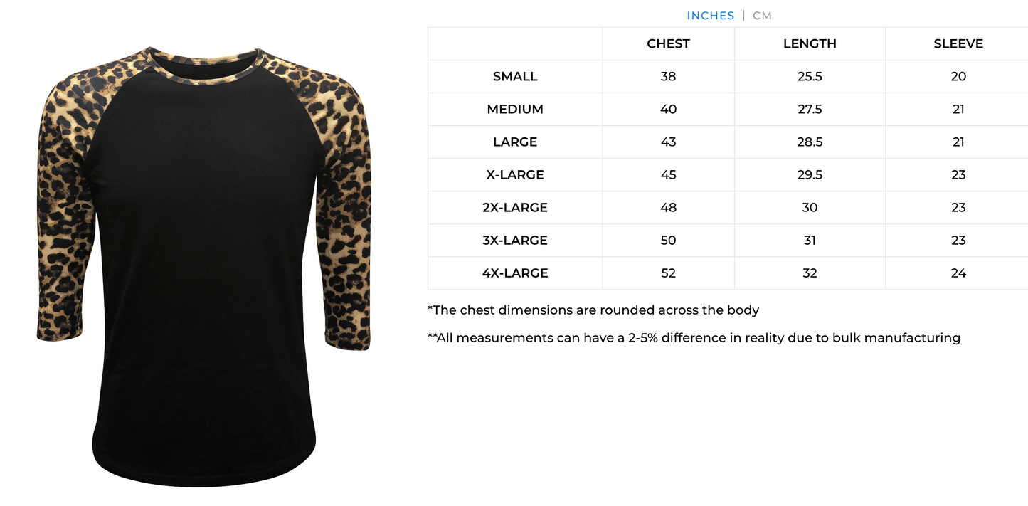 Black Cheetah/Leopard Raglan